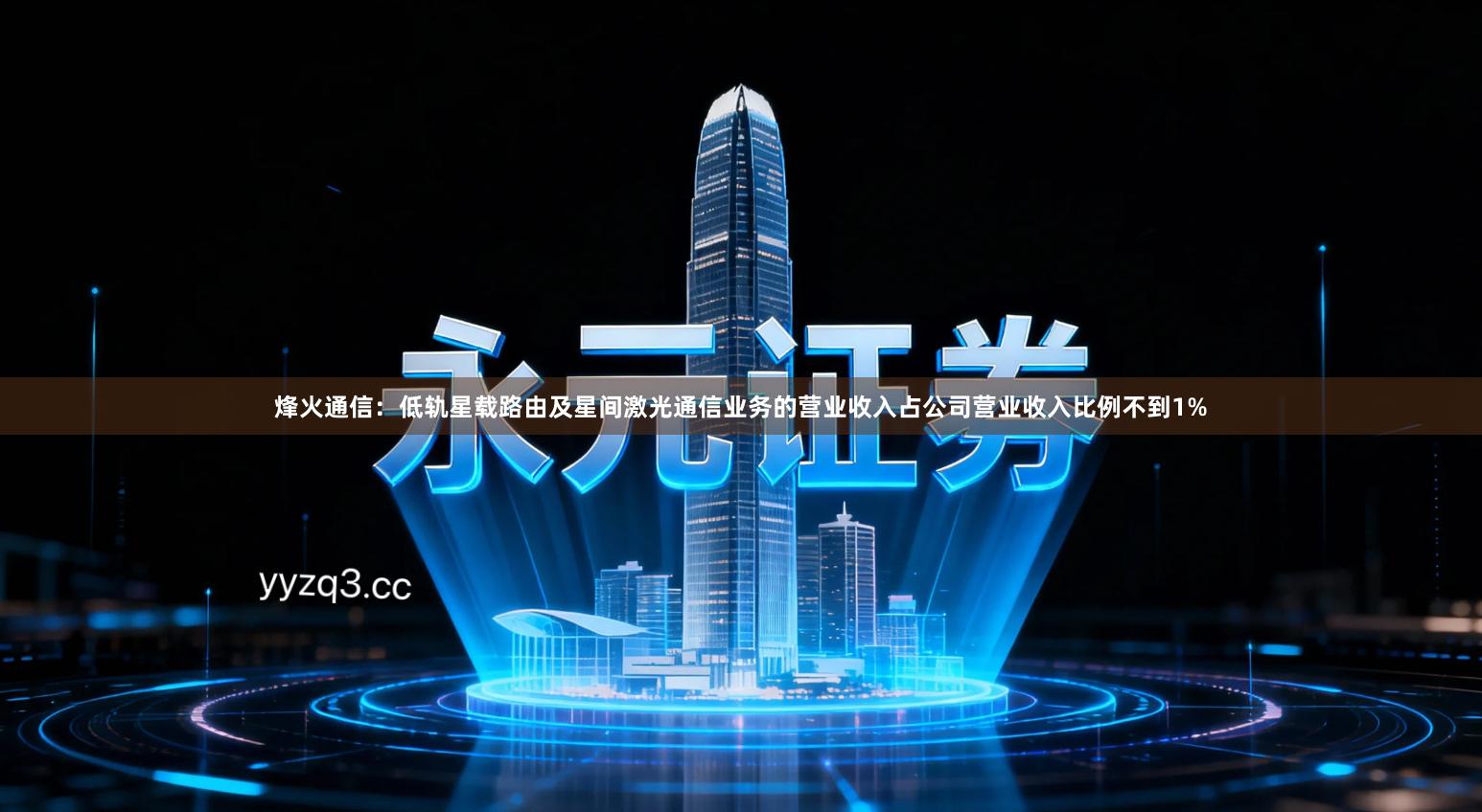 烽火通信：低轨星载路由及星间激光通信业务的营业收入占公司营业收入比例不到1%